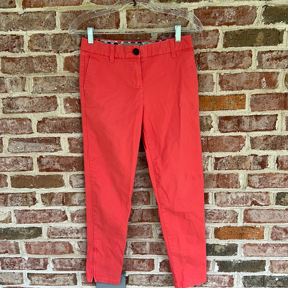Boden coral stretch pants size 2R EUC side zip at ankle